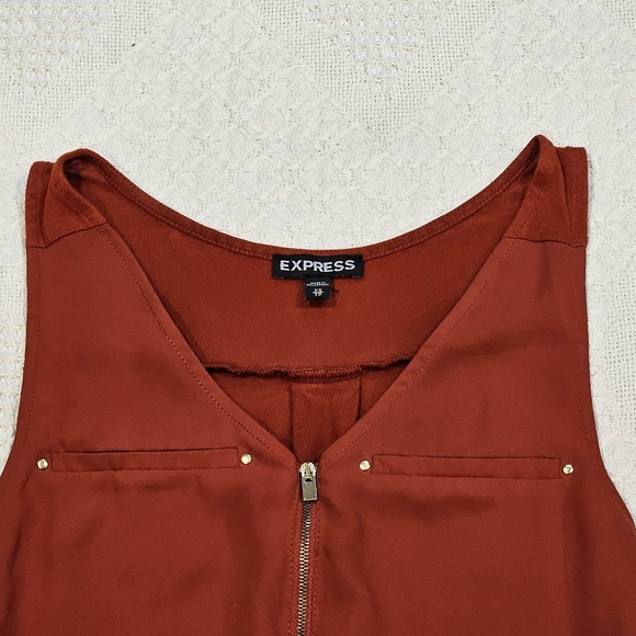 Express Hudson Burnt Orange Zip Tank Top - Picture 11 of 12